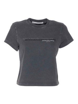 ALEXANDER WANG: t-shirt - T-shirt  nera ridotta nera