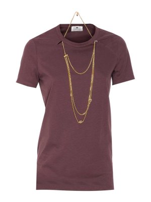 ELISABETTA FRANCHI: t-shirt - T-shirt  Jersey con dettagli gioiello