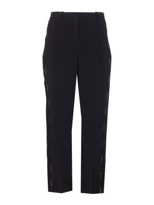 ELISABETTA FRANCHI: casual trousers - Light Crepe Trousers With Tuxedo Detail