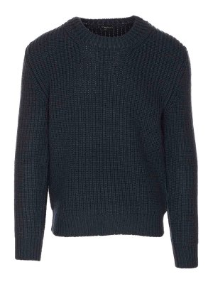 TOM FORD: Strickpullover mit Rundhalsausschnitt - Rundhalspullover - Blau