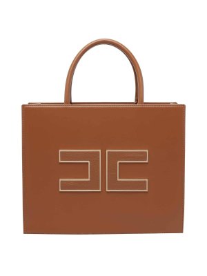 ELISABETTA FRANCHI: トートバッグ - トートバッグ - ブラウン
