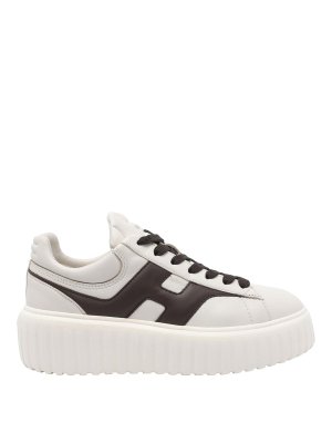 HOGAN: trainers - White H-Stripes Sneakers