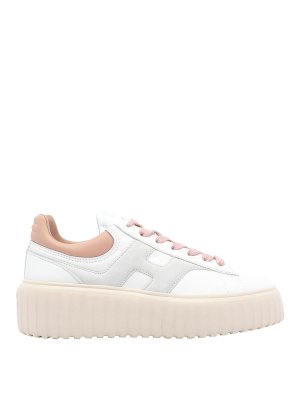 HOGAN: trainers - White H-Stripes Sneakers