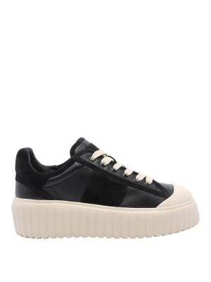 HOGAN: trainers - Black H-Stripes Sneakers