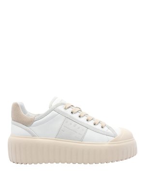 HOGAN: trainers - White H-Stripes Sneakers