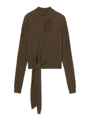 BLUMARINE: Suéteres con cuello pico - Suéter Cuello Redondo - Verde