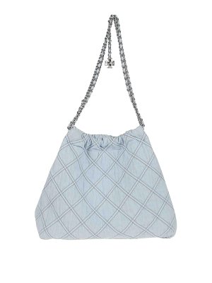 TORY BURCH: cross body bags - Fleming Denim Hobo Bag