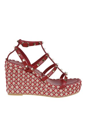 VALENTINO GARAVANI: espadrilles - Wedge Espadrillas Rockstud Torchon T 25