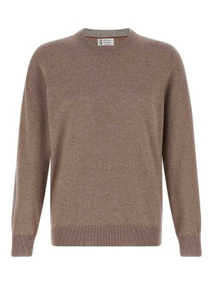 BRUNELLO CUCINELLI: Strickpullover mit Rundhalsausschnitt - Rundhalspullover - Beige