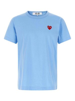 Comme des Garçons Play: T-shirts - T-Shirt - Hellblau