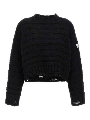 MM6 MAISON MARGIELA: maglia collo rotondo - Maglione di lana in difficoltÃ 