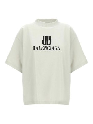 BALENCIAGA: t-shirts - Cropped Logo T-Shirt