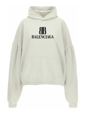 BALENCIAGA: Sweatshirts & Sweaters - Cropped Logo Hoodie
