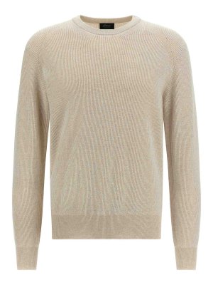 BRIONI: Strickpullover mit Rundhalsausschnitt - Rundhalspullover - Beige
