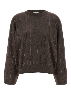 BRUNELLO CUCINELLI: Pull col rond - Pull Col Rond - Marron