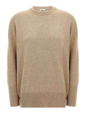 BRUNELLO CUCINELLI: Strickpullover mit Rundhalsausschnitt - Rundhalspullover - Beige