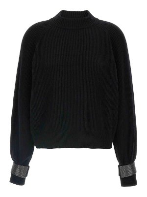 BRUNELLO CUCINELLI: Suéteres con cuello pico - Suéter Cuello Redondo - Negro