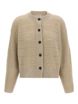 BRUNELLO CUCINELLI: cardigans - Rustic Dazzling Net Cardigan