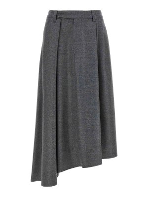 BRUNELLO CUCINELLI: Knee length skirts & Midi - Asymmetrical Wool Skirt