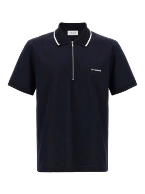FERRAGAMO: polo shirts - Logo Embroidery Polo Shirt