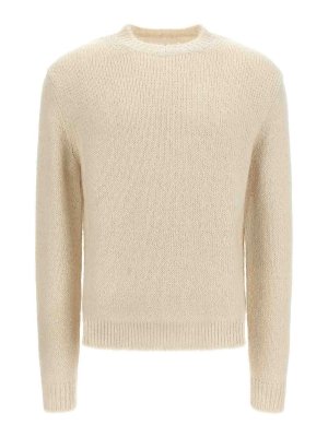 JIL SANDER: Strickpullover mit Rundhalsausschnitt - Rundhalspullover - Weiß