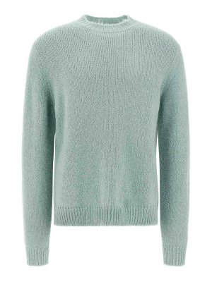 JIL SANDER: Suéteres con cuello pico - Suéter Cuello Redondo - Azul Claro