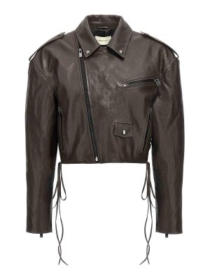 レザージャケット・コート Desa 1972 Cropped Leather Biker Jacket Desa 1972 Cropped Leather Biker Jacket in Brown | THE LIST