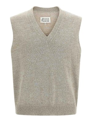 Maison Margiela: Gilets tricot - Gilet - Beige