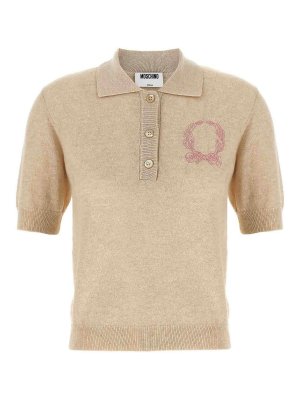 MOSCHINO: cardigans - Polo Embroidery Sweater