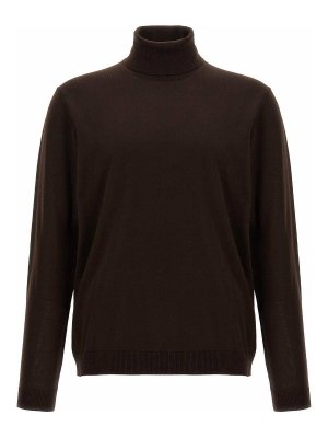 ROBERTO COLLINA: Rollkragenpullover  und Polo-Ausschnitt - Rollkragenpullover - Braun