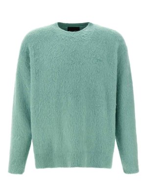 ROBERTO COLLINA: Strickpullover mit Rundhalsausschnitt - Rundhalspullover - Hellblau