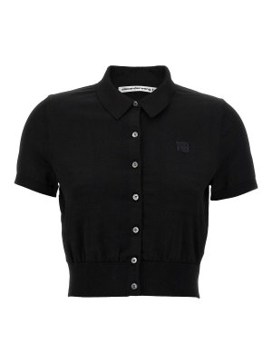 T BY ALEXANDER WANG: polo shirts - Logo Patch Polo Shirt