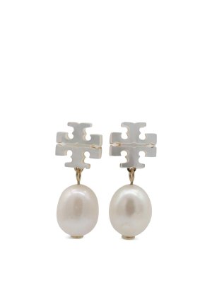 TORY BURCH: Earrings - Bijoux Gold/Pearl