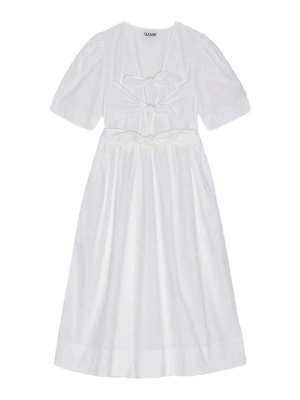 GANNI: ニーレングスドレス - 膝丈ドレス - 白