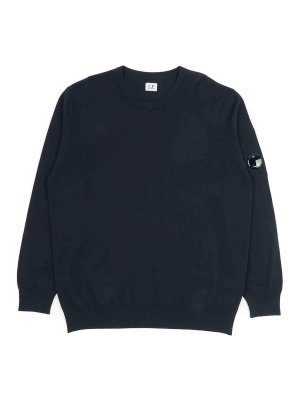 C.P. COMPANY: Pull col rond - Pull Col Rond - Bleu
