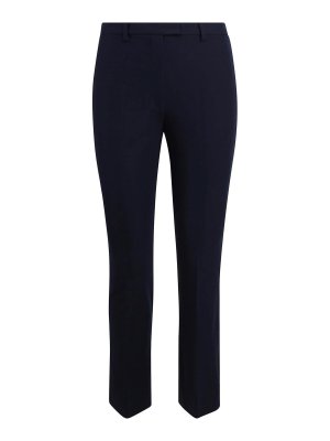 S MAX MARA: casual trousers - Slim pants in cotton and strack viscose