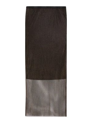 SPORTMAX: Knee length skirts & Midi - Strass black network skirt