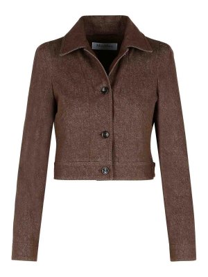 Max Mara: blazers - Carpa Brown Cotton Blazer