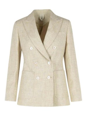 Max Mara: blazers - Ivory Linen Blend Blazer