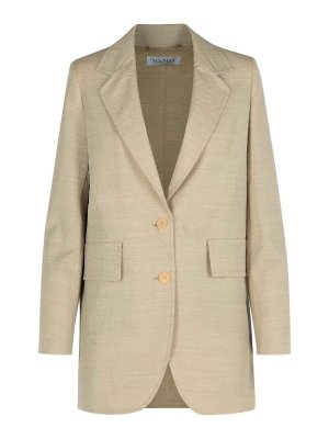 Max Mara: casual jackets - Acacia Beige Virgin Wool Jacket