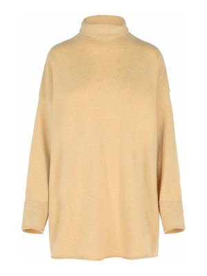 Max Mara: crew necks - Oder Beige Cashmere Turtleneck Sweater