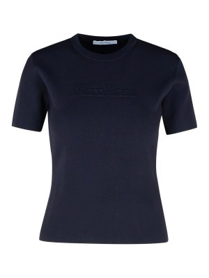Max Mara: t-shirts - Segale Black Viscose Blend T-Shirt