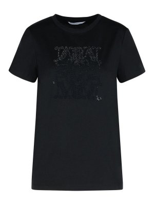 Max Mara: t-shirts - Giovane Black Cotton T-Shirt