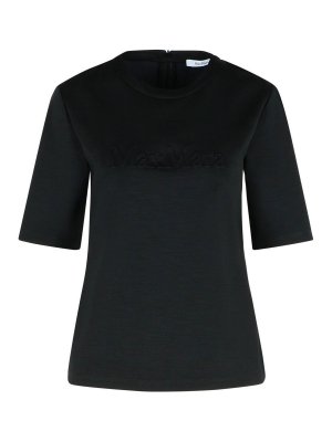 Max Mara: t-shirts - Peter Black Wool T-Shirt