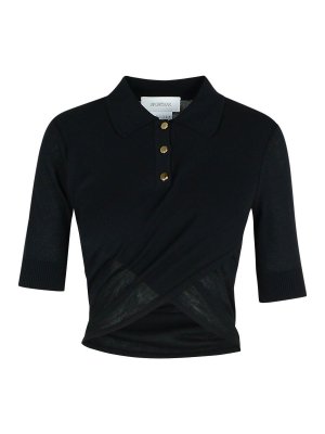 SPORTMAX: Camisetas - Jeans Acampanados - Negro