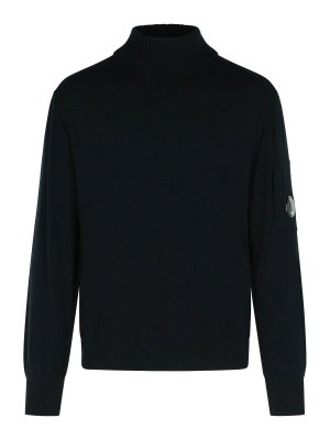 C.P. COMPANY: maglia collo rotondo - Maglione di dolcevita in lana vergine nera