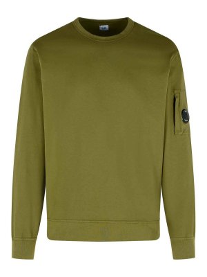 C.P. COMPANY: Sweatshirts & Sweaters - Green Cotton Sweatshirt