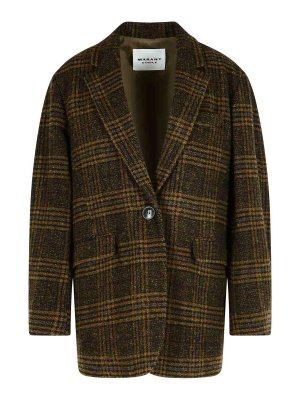 ISABEL MARANT: blazers - Gesina Khaki Virgin Wool Blazer