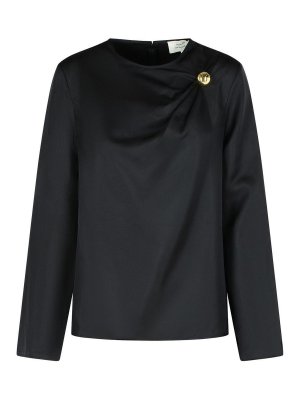 LOULOU STUDIO: Blusas - Blusa - Negro