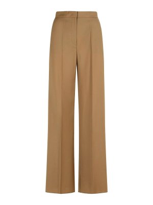 Max Mara: casual trousers - Fernet Beige Virgin Wool Pants